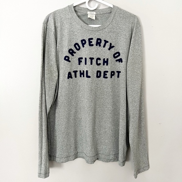 Abercrombie & Fitch Men’s Long Sleeve Tee T Shirt XXL Heather Grey Muscle - Picture 1 of 7
